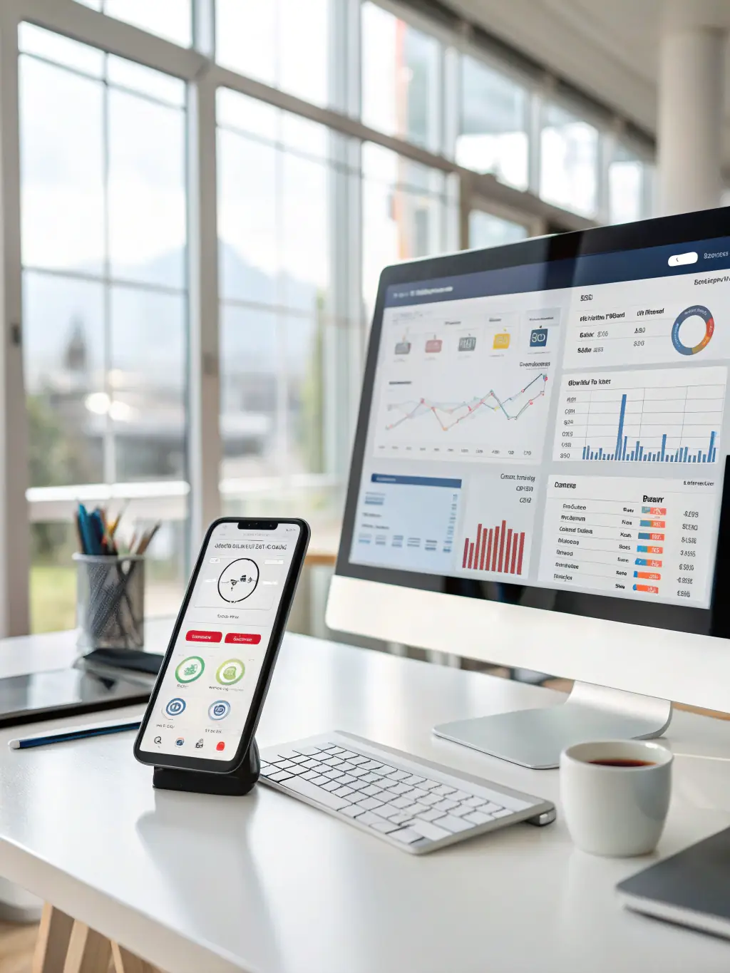 An image depicting a seamless call handling process, with the AI receptionist efficiently managing multiple calls and inquiries simultaneously, highlighting smarter call handling.